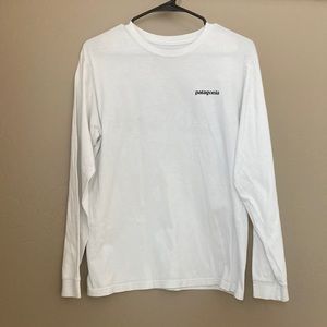 Patagonia P-6 Logo Long-Sleeve T-Shirt, White, Size Small